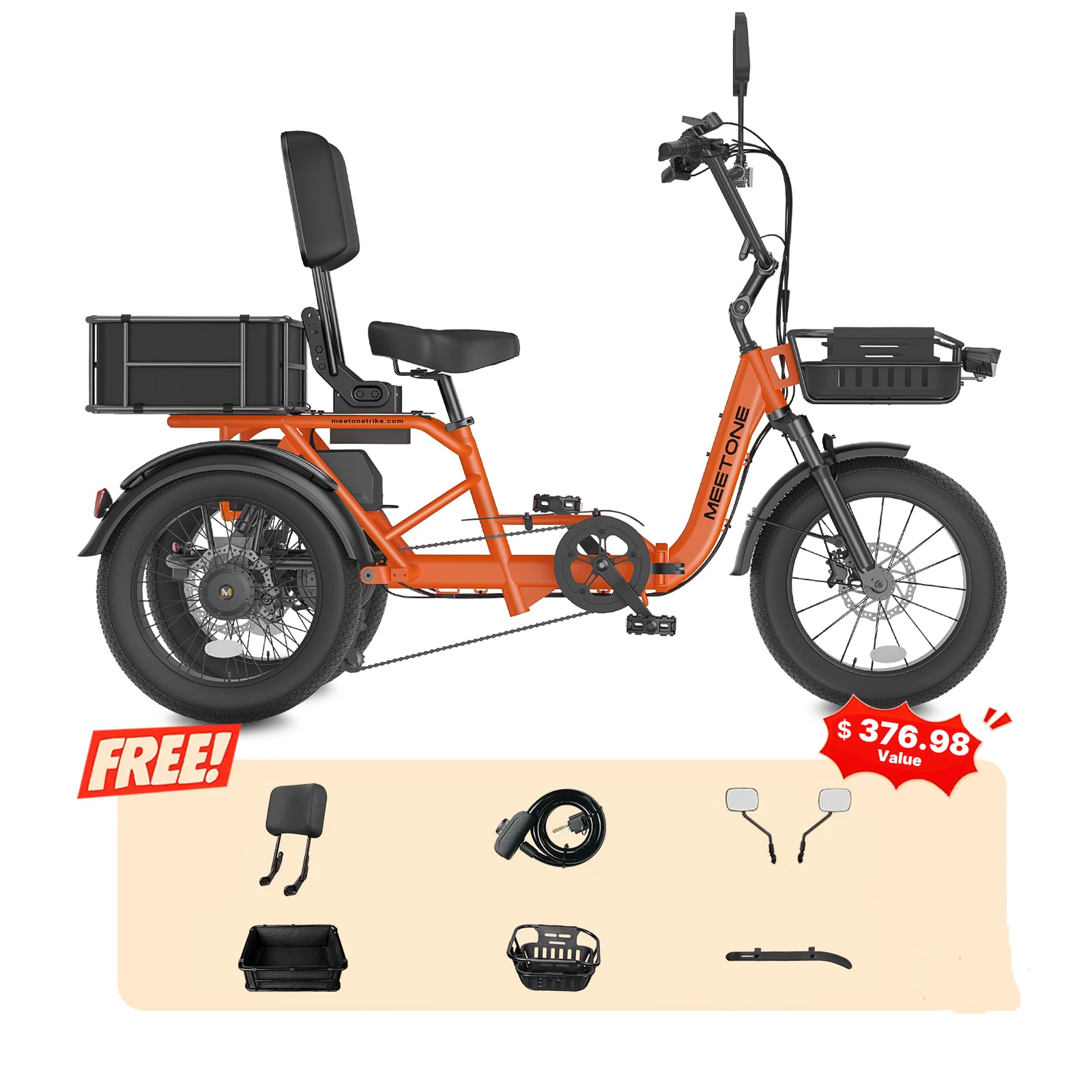 Meet One Breeze Pro 2.0 Full Suspension Fat Tire Electric Trike