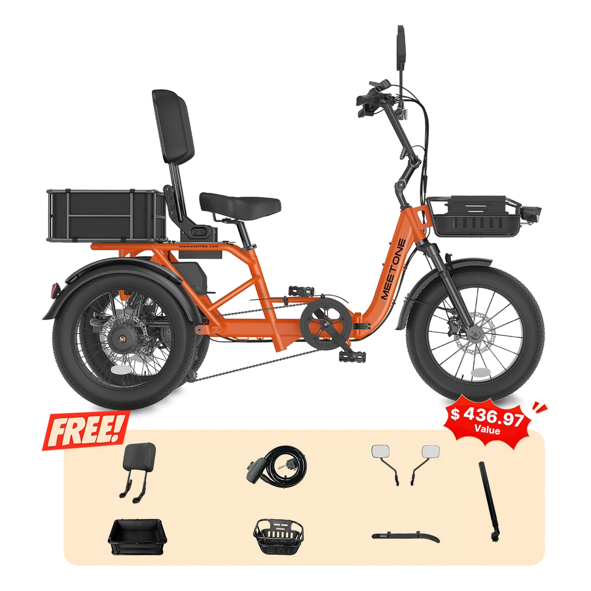 Meet One Breeze Pro 2.0 Full Suspension Fat Tire Electric Trike
