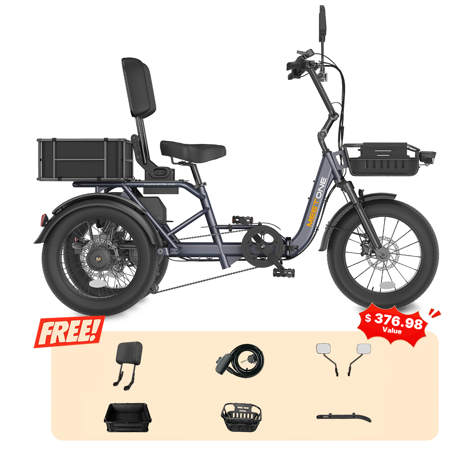 Meet One Breeze 2.0 Full Suspension Folding Electric Trike