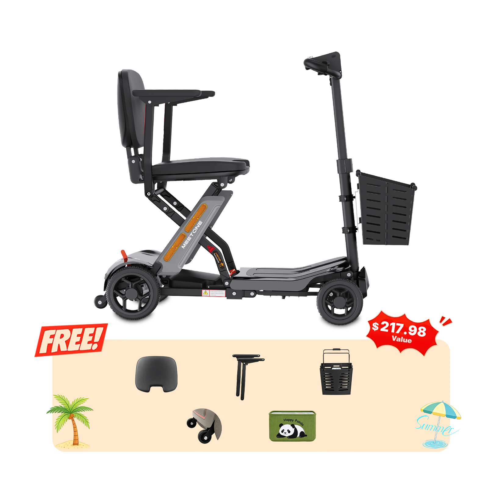 Meet One Glide 4-Wheel Folding Mobility Scooter