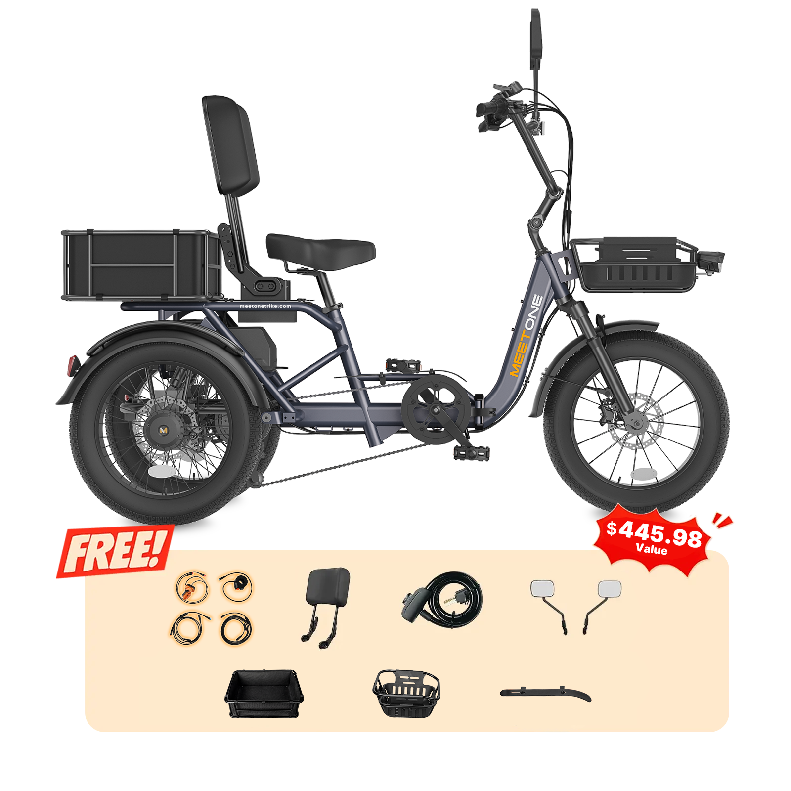 Meet One Breeze 2.0 Full Suspension Folding Electric Trike
