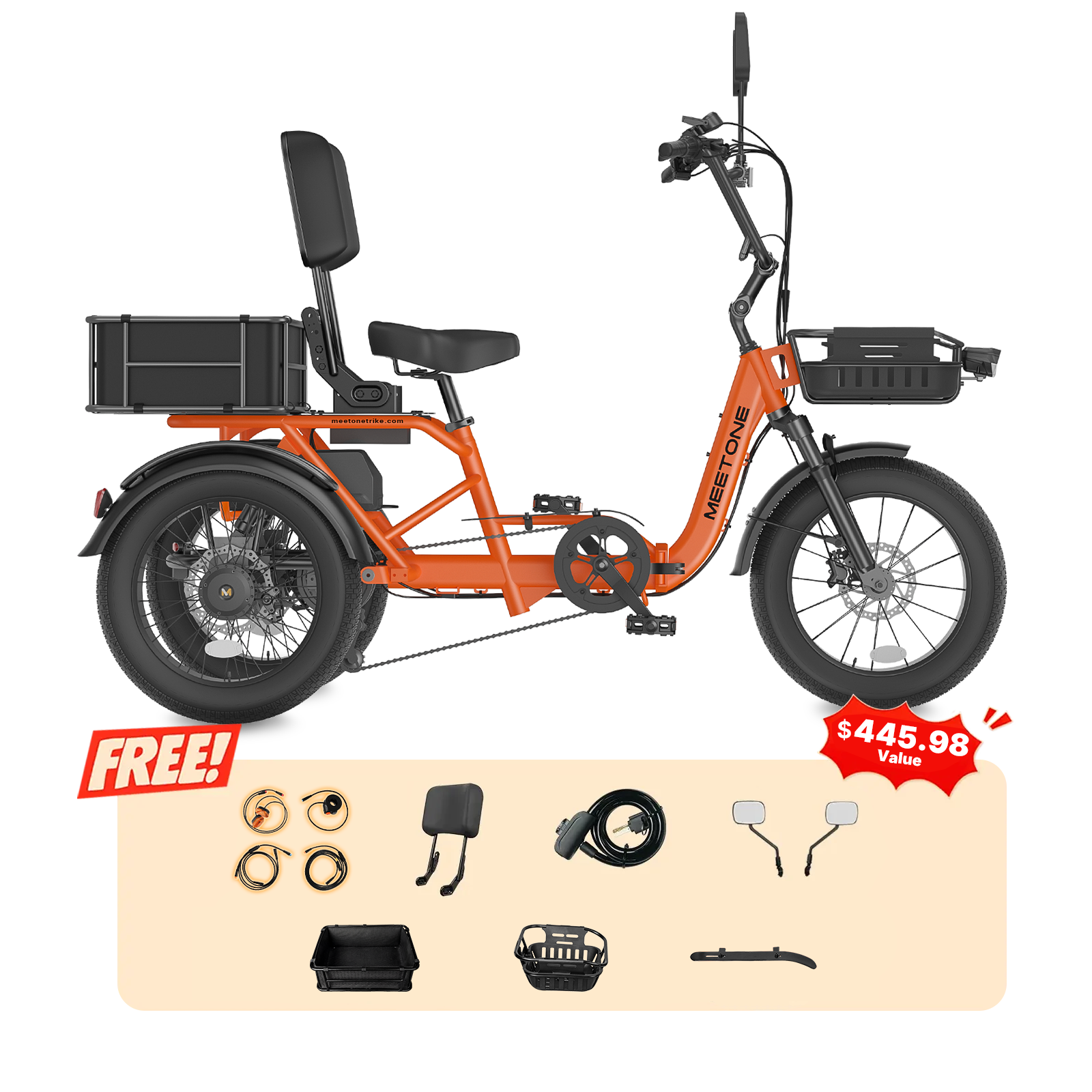 Meet One Breeze Pro 2.0 Full Suspension Fat Tire Electric Trike