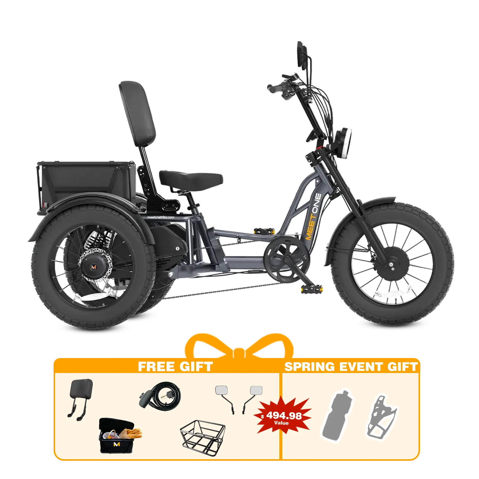 Meet One Tour Dual Motor Dual Battery Electric Trike