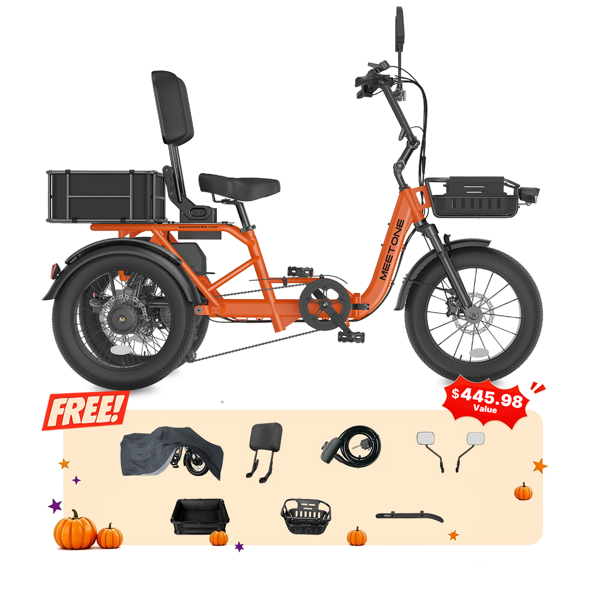 Meet One Breeze Pro 2.0 Full Suspension Fat Tire Electric Trike