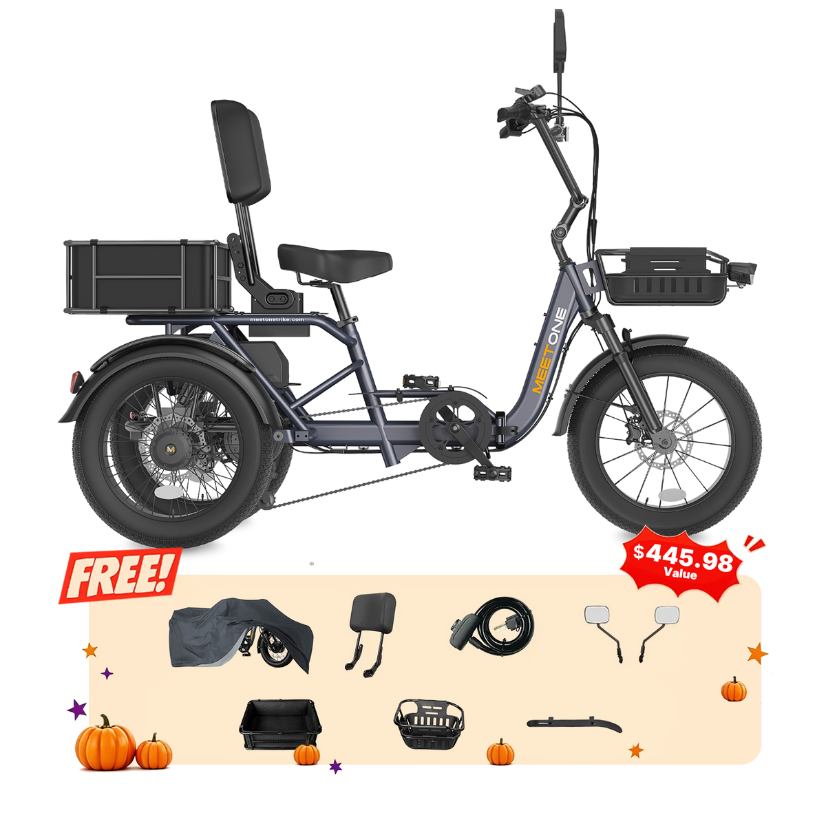 Meet One Breeze 2.0 Full Suspension Folding Electric Trike