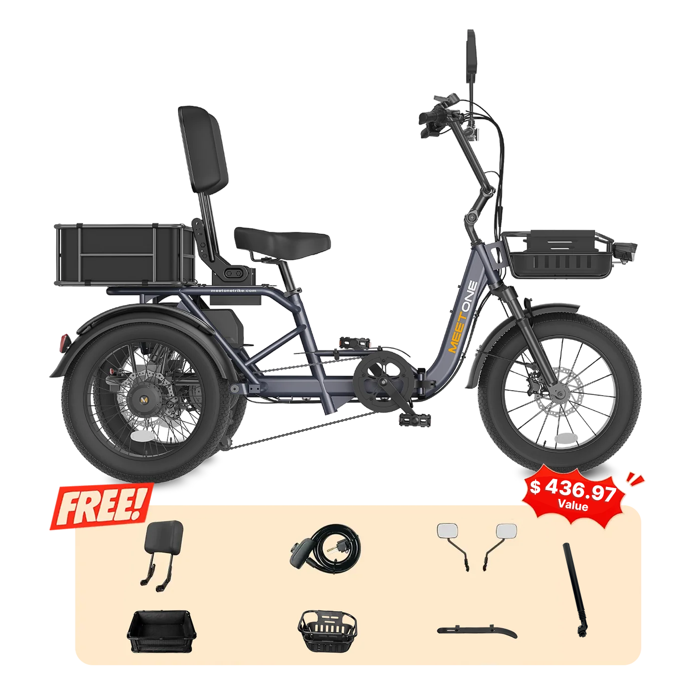 Meet One Breeze 2.0 Full Suspension Folding Electric Trike