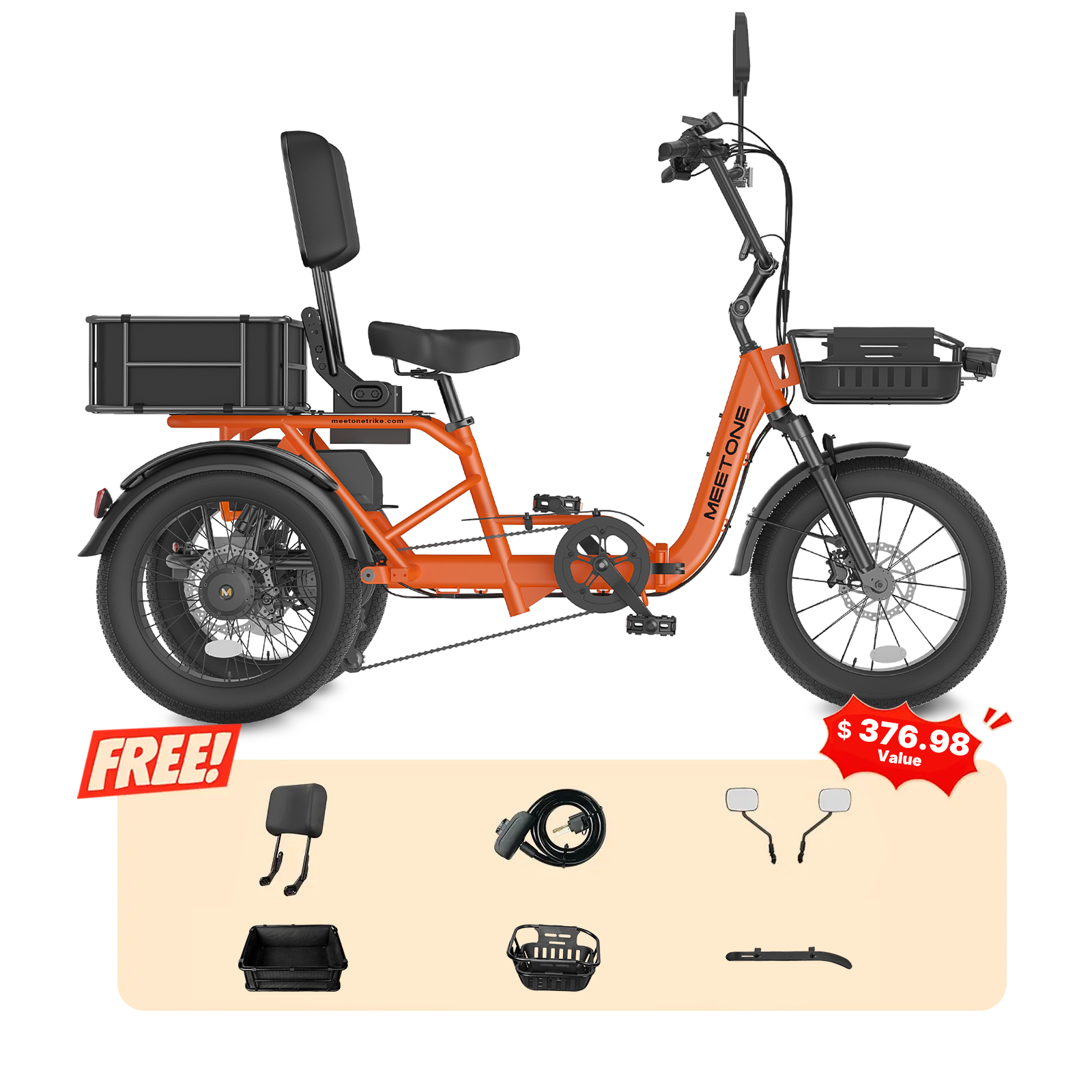 Meet One Breeze Pro 2.0 Full Suspension Fat Tire Electric Trike