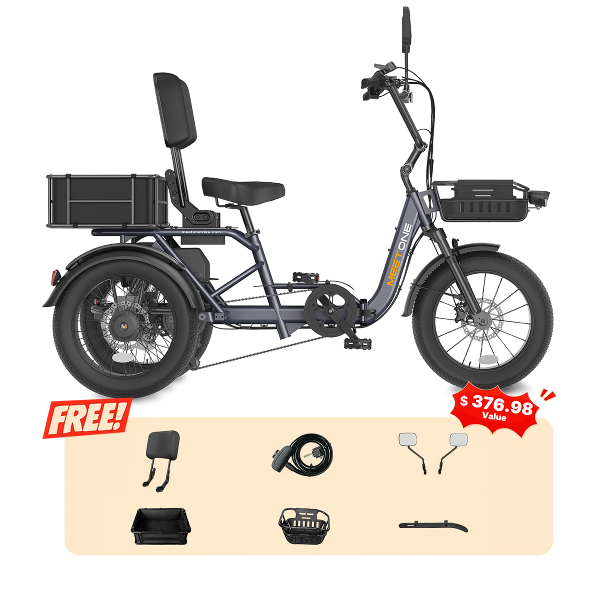 Meet One Breeze 2.0 Full Suspension Folding Electric Trike