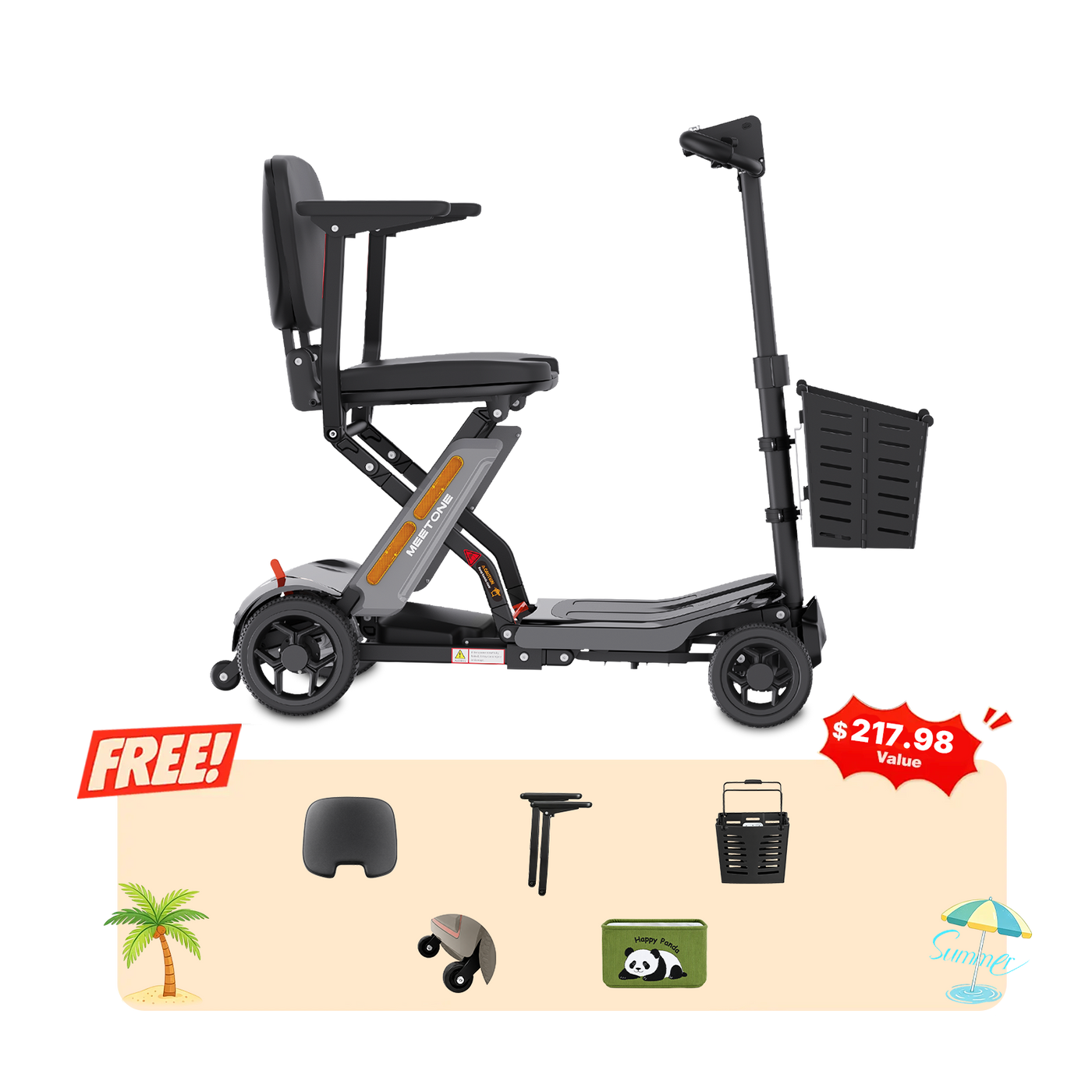 Meet One Glide Foldable Four-Wheel Mobility Scooter
