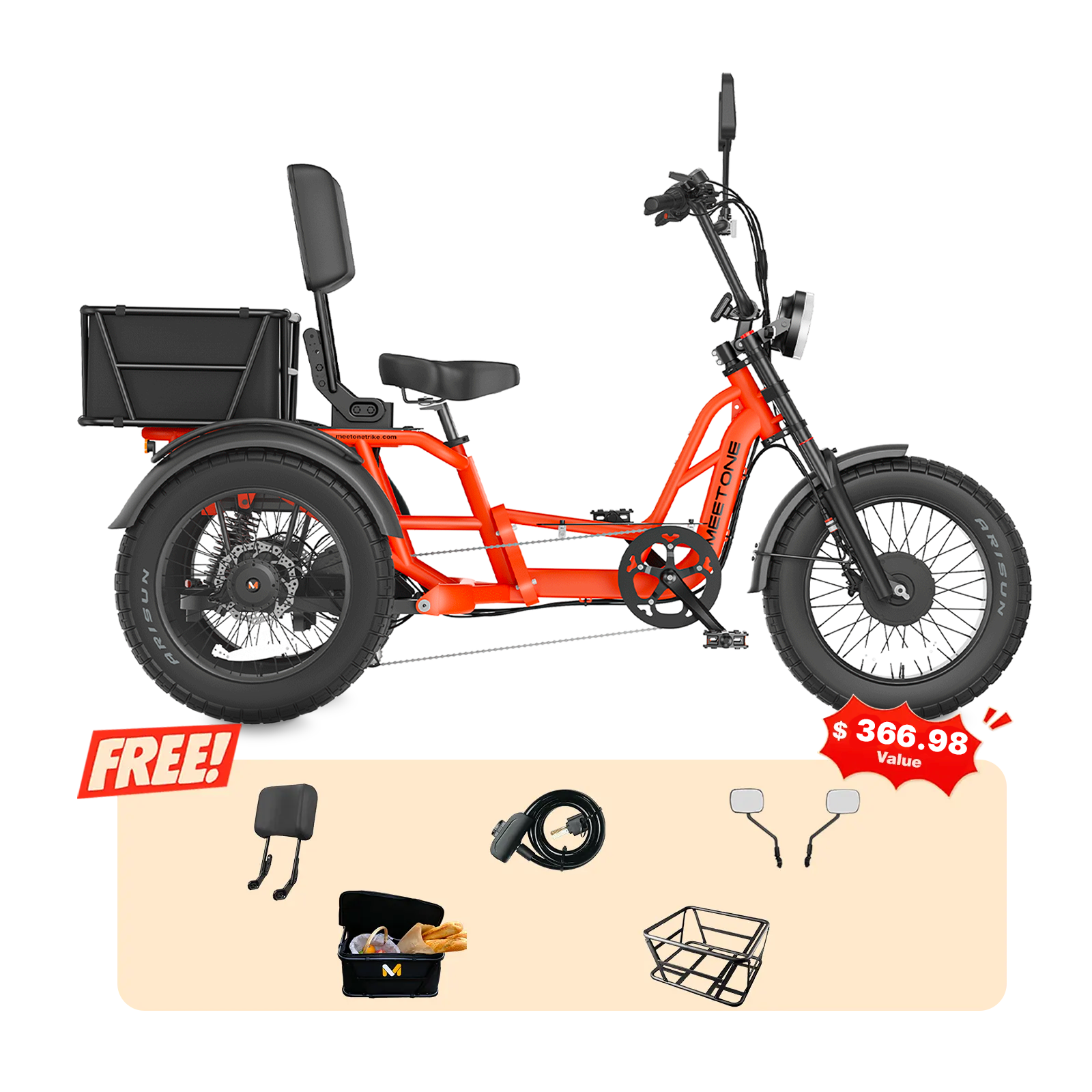 Meet One Tour 2.0 Dual Motor Electric Trike