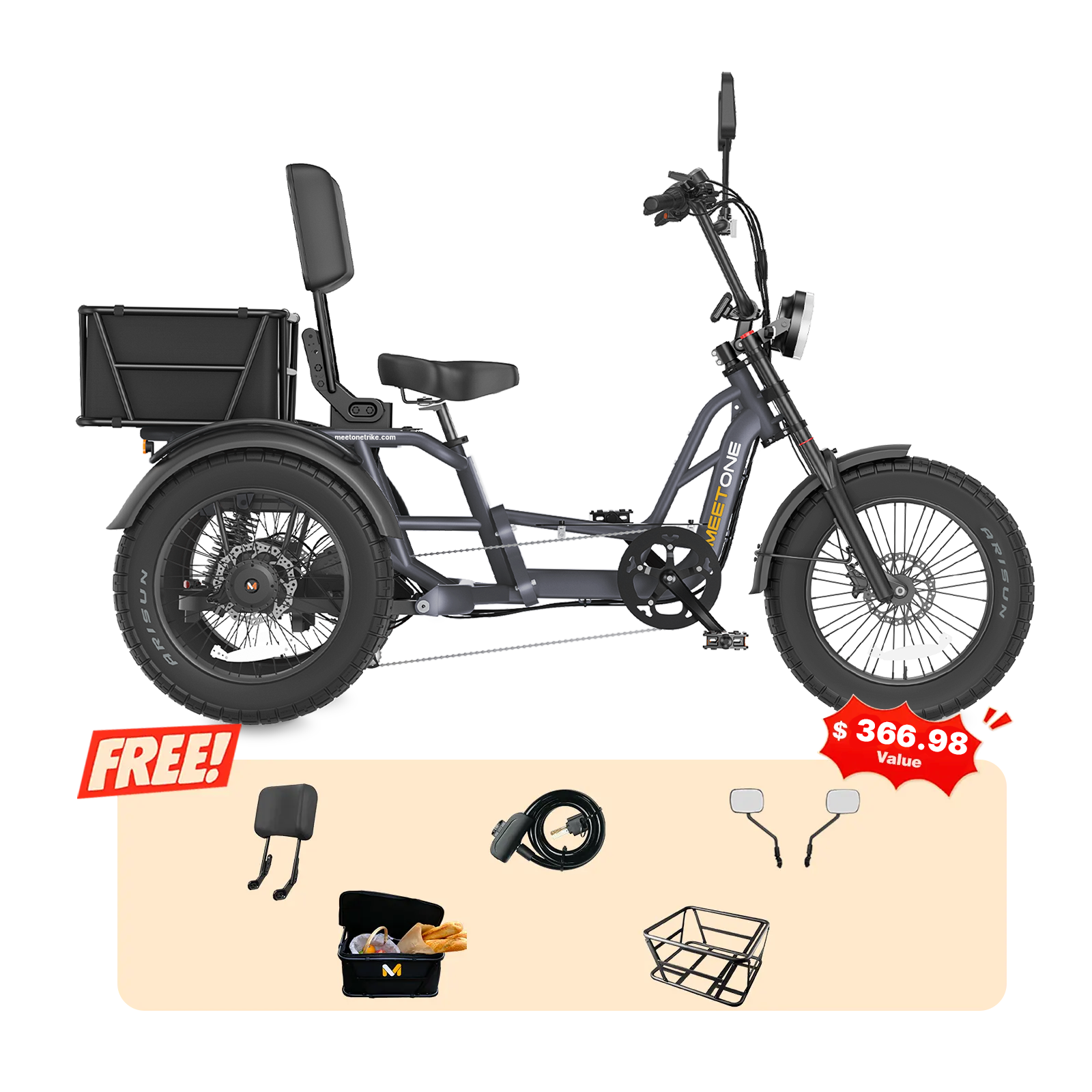Meet One Tour Lite 2.0 Full Suspension Electric Trike