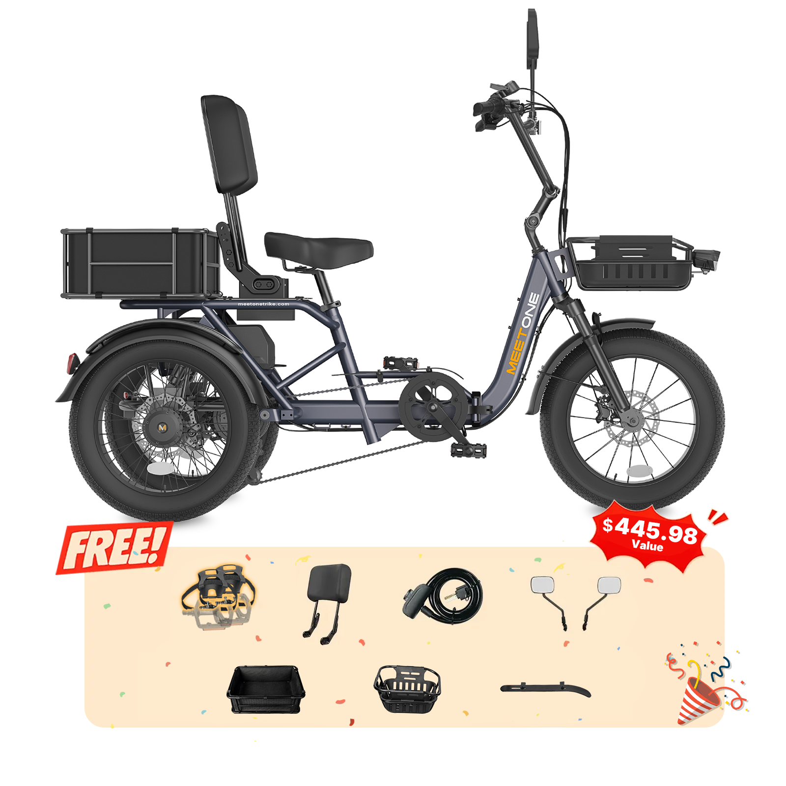 Meet One Breeze 2.0 Full Suspension Folding Electric Trike