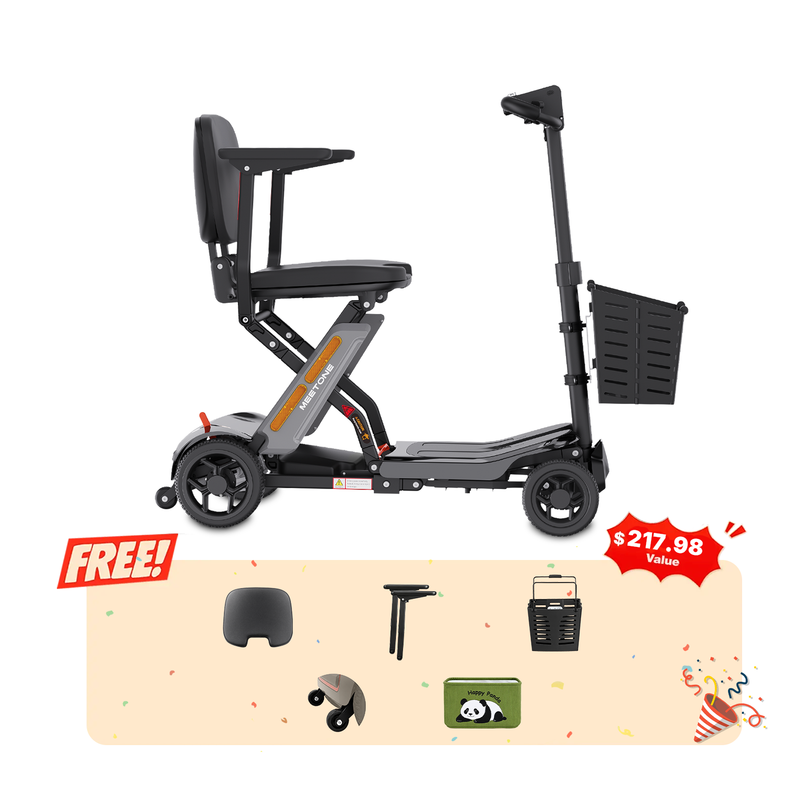 Meet One Glide 4-Wheel Folding Mobility Scooter