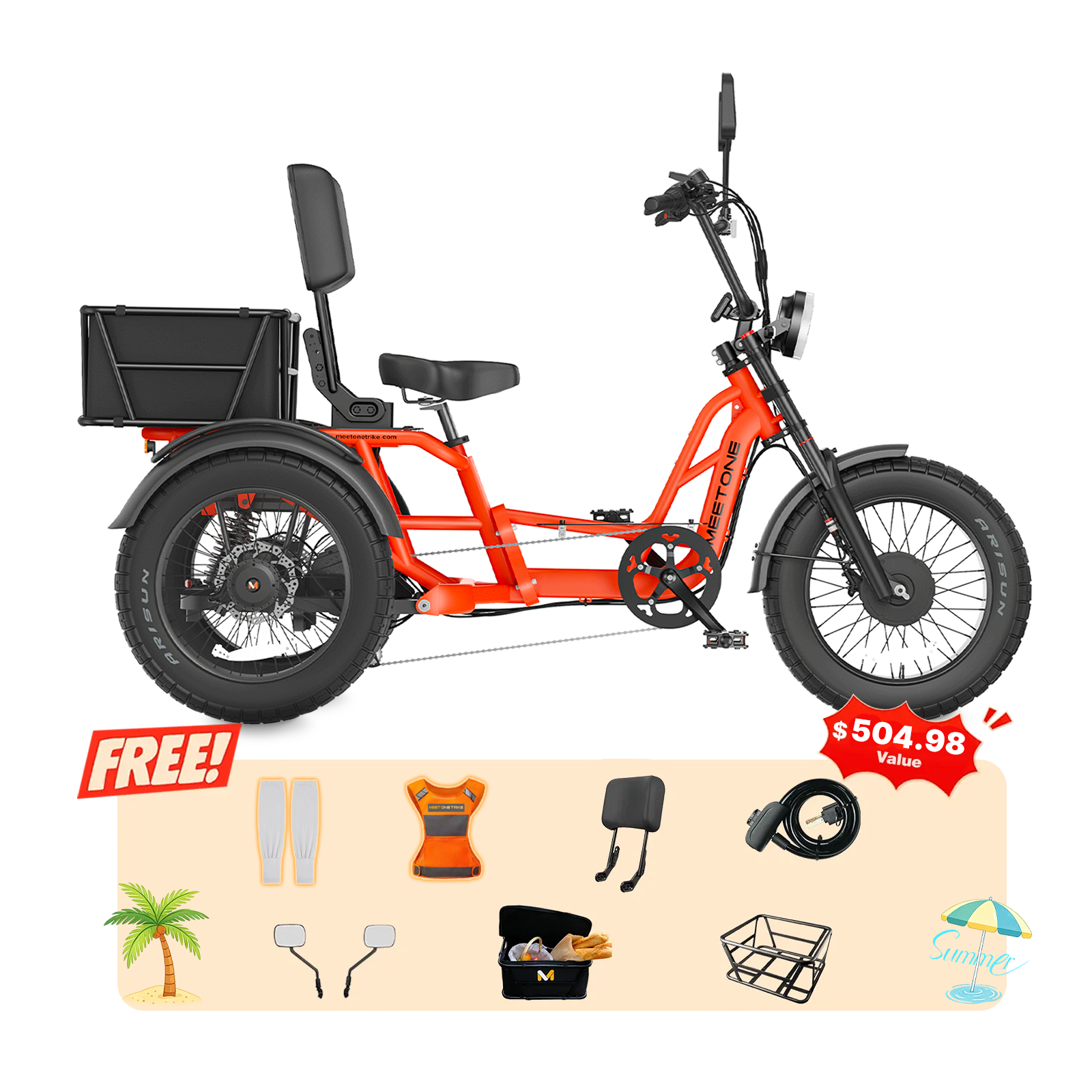 Meet One Tour 2.0 Dual Motor Electric Trike