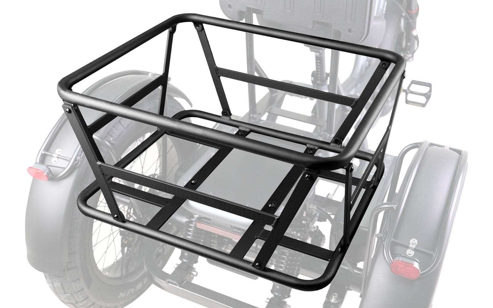 Alta Steel Rear Wire Trike Basket – White, Adult Tricycle, 22.5x18.5x11, Fixed Mount